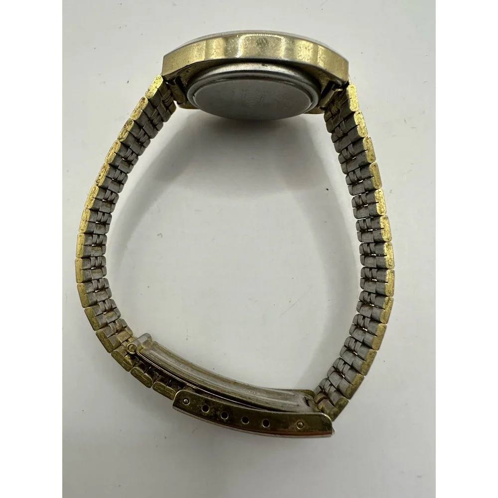 Sonic Digital Womens Watch Vintage Gold Tone LCD New Battery 26MM 6.5